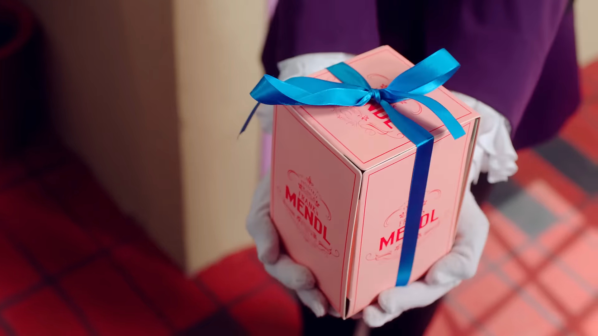 A pink gift box.